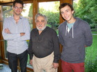 Dr. Christophe Praz, Maximilian Schwarz und Dimitri Benon, zu Besuch bei Maximilian Schwarz in Ansfelden, September 2014; Foto: Fritz Gusenleitner