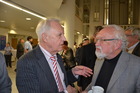 Horst Aspöck und Univ.-Prof. Dr. Johann Hohenegger, Geburtstagsfeier Erich Thenius 11.2014, Uni Wien; Foto F. Gusenleitner