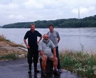 Hasko Nesemann, Peter L. Reischütz, Wolfgang Fischer, on the Danube, Fischamend, NÖ, Austria