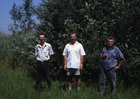 Helmut Höttinger, Josef Pennerstorfer und Franz Lichtenberger, Exkursion Feuchte Ebene Moosbrunn 21.7.1998; Foto: Archiv Franz Lichtenberger
