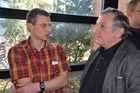 Dr. Florian M. Steiner und Univ.-Prof. Dr. Erhard Christian, ÖEG-Kolloquium, Universität Innsbruck am 16.3.2013; Foto: Fritz Gusenleitner