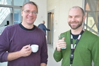 Matthias Kropf und Oliver Hawlitschek, Entomologentagung Linz, November 2017; Foto Fritz Gusenleitner 