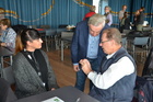 Daniela Warzecha aus Karlsruhe, Walter Kerschbaum, Andreas Werner Ebmer, Entomologentagung Linz, November 2017; Foto Fritz Gusenleitner 