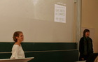 Sabine Schoder und Dominique Zimmermann, ÖEG-Kolloquium, Graz-Universität, 16.3.2019; Foto Christian Komposch