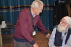 Günter Stangelmaier und
Eyjolf Aistleitner, Entomologentagung in Linz, Schlossmuseum, November 2019; Foto Fritz Gusenleitner 