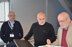 Johann Ambach,
Andreas Link und
Ernst Hüttinger, Entomologentagung in Linz, Schlossmuseum, November 2019; Foto Fritz Gusenleitner 