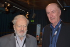 Peter Vogtenhuber
und Heinz Mitter, Entomologentagung in Linz, Schlossmuseum, November 2019; Foto Fritz Gusenleitner 