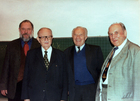 80. Geburtstag von Walter Fiedler. von links: Fritz Böck, Walter Fiedler, Friedrich Schaller, Ferdinand Starmühlner Foto: Archiv Verein „Blauer Kreis“