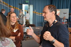Evelyn Neumann und Leo Pum, Entomologentagung Linz,  November 2022; Foto Fritz Gusenleitner 