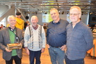 Hermann Dollfuss Hans.Joachim Jacobs Christian Schmid-Egger Wolf-Harald Liebig. Entomologentagung Linz Schlossmuseum, November 2023. Foto F. Gusenleitner 