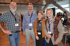 Johann Neumayer Walter Wallner Katharina Thierolf Ambros Aichhorn. Entomologentagung Linz Schlossmuseum, November 2023. Foto F. Gusenleitner 