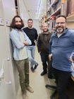 Romain Le Divelec, Jonathan Schwarz, Simone Flaminio, Paolo Rosa. Biologiezentrum Linz, Februar 2024. Foto Martin Schwarz