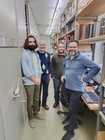 Romain Le Divelec, Martin Schwarz, Simone Flaminio, Paolo Rosa. Biologiezentrum Linz, Februar 2024. Foto Jonathan Schwarz