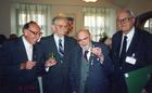 von links nach rechts: Prof. Dr. Jan Carnelutti, DI Branko Britvec,  Prof. Dr. Zdravko Lorkovic,  DI Bogomir Milosevic; Zagreb November 1995; Fotoarchiv: Hans Malicky