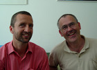 Mag. Stephan Weigl und Mag. Felix Holzmann (re.), Linz, Biologiezentrum, 10. Juli 2006