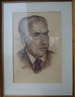 Emil Hölzel (1894-1973), Vater von Herbert Hölzel im Jahre 1965. Zeichnung von Botka. Das Bild hing stets im Arbeitszimmer von Herbert Hölzel. Bild: Archiv Univ.-Prof. Dr. Horst Aspöck