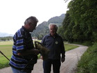 Franz Lichtenberger und Herbert Brandstetter, GEO-Tag der Artenvielfalt, Schwemm, Kufstein, 2006; Foto: Archiv Franz Lichtenberger
