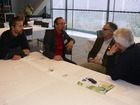 Mag. Stephan Weigl, HR Dr. Gerhard Aubrecht, Alois Lang und DI Johannes Kunisch, Biodiversitätstagung "Biodivers-Kontrovers" im Schlossmuseum, 14./15. Oktober 2010; Bild: Fritz Gusenleitner