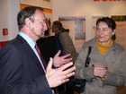 HR Dr. Gerhard Aubrecht und DI Barbara Veitl, Eröffnung Gemüseausstellung im Biologiezentrum am 14. April 2011; Foto: Fritz Gusenleitner