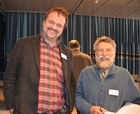 Mag. Christof H. Zeller-Lukashort und Pater Ambros Aichhorn, Entomologentagung November 2013 im Schlossmuseum; Foto: Fritz Gusenleitner
