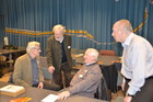 Johann Standfest, DI Peter Vogtenhuber und Josef Wimmer und Franz Hofmann, Entomologentagung November 2013 im Schlossmuseum; Foto: Fritz Gusenleitner